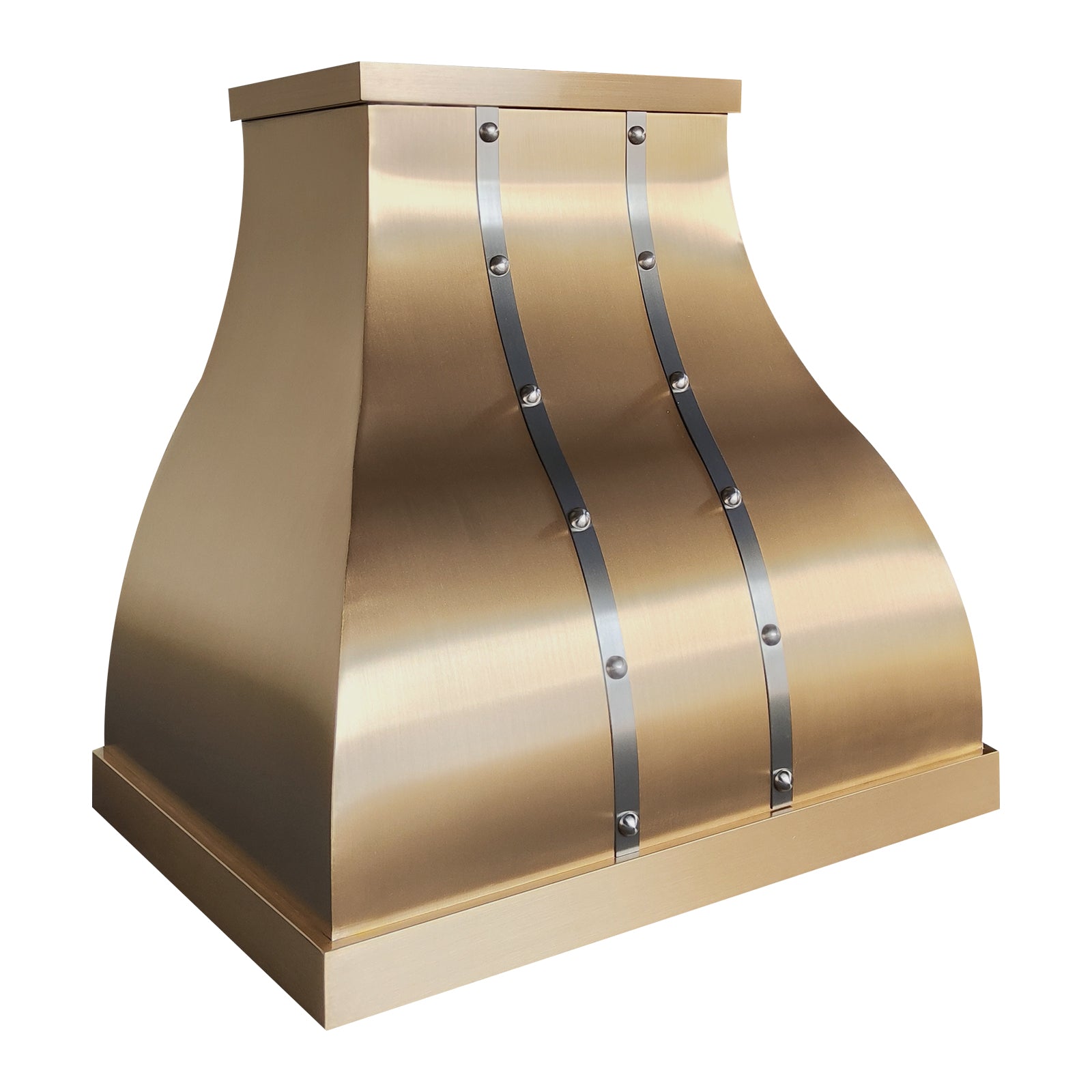 Fobest Luxury Bell Brass Kitchen Range Hood with Brushed Stainless Accents FSS-543