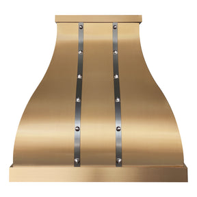 Fobest Luxury Bell Brass Kitchen Range Hood with Brushed Stainless Accents FSS-543