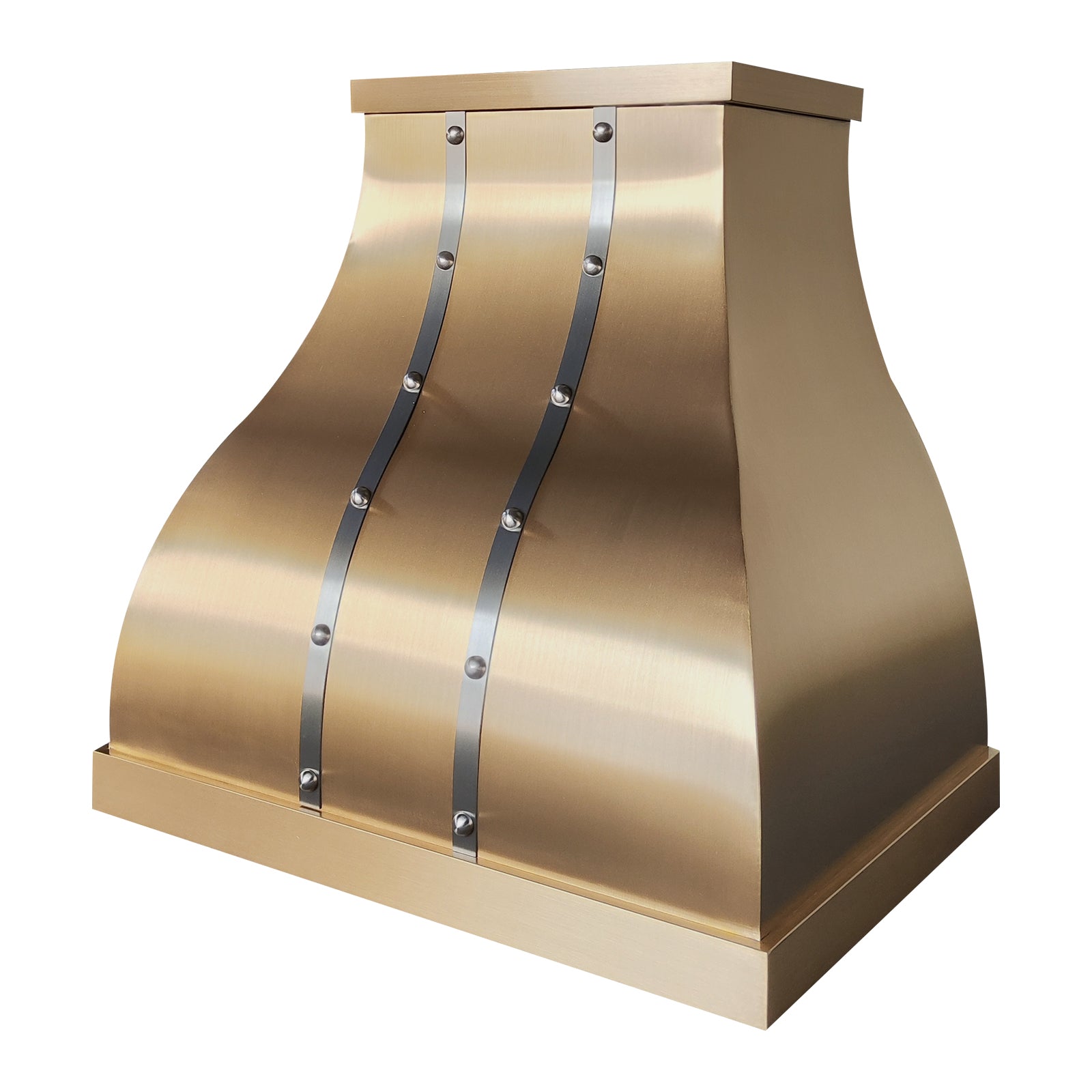 Fobest Luxury Bell Brass Kitchen Range Hood with Brushed Stainless Accents FSS-543