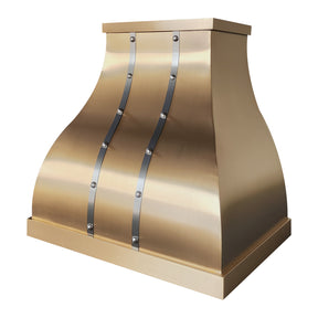 Fobest Luxury Bell Brass Kitchen Range Hood with Brushed Stainless Accents FSS-543