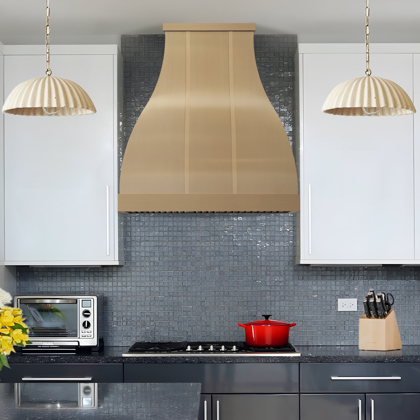 Fobest Luxury Brushed Brass Custom Range Hoods FSS-534