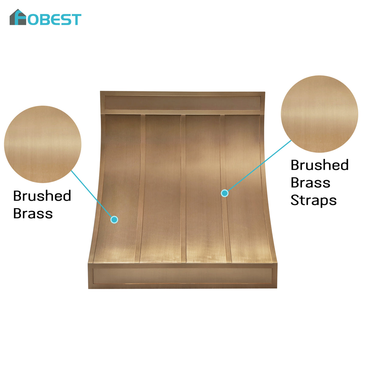 Fobest Luxury California Modern Brass Range Hood FSS-547