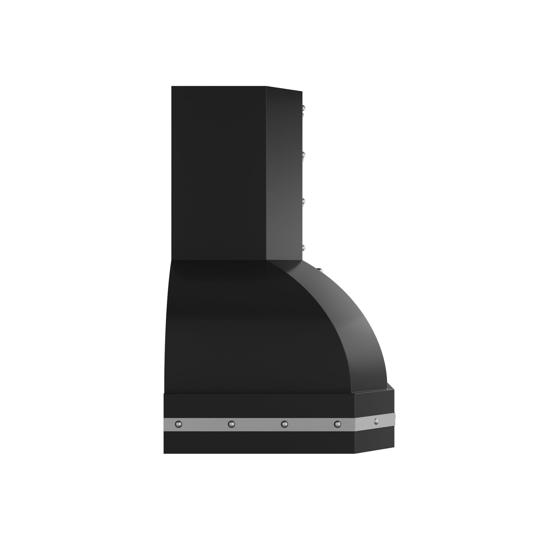 Fobest Matte Black Range Hood with Brushed Stainless Accents Sculptural Kitchen Hood FSS-659
