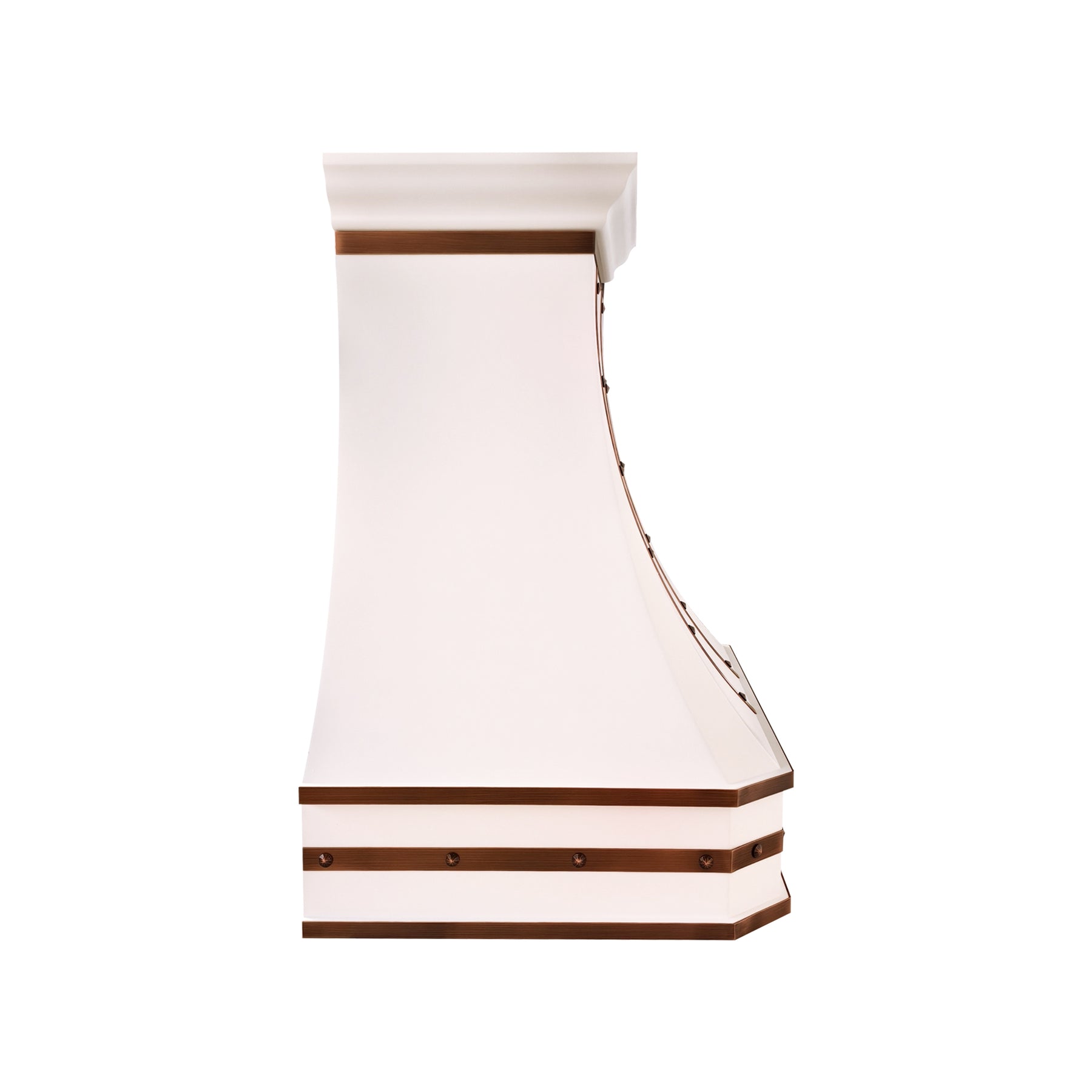 Fobest Matte Curved Stainless Steel Range Hood with Copper Straps FSS-747
