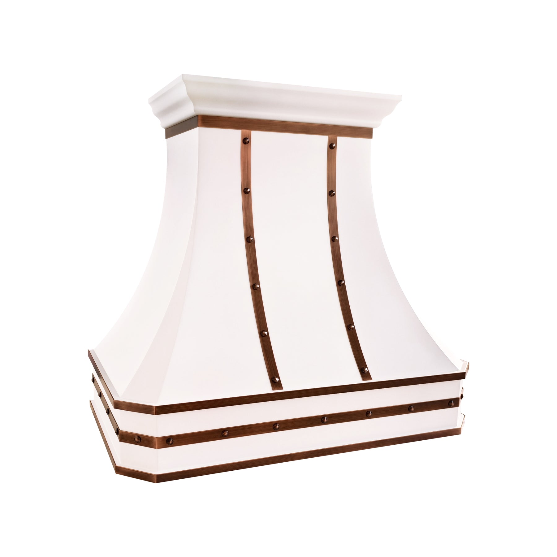 Fobest Matte Curved Stainless Steel Range Hood with Copper Straps FSS-747