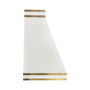 Fobest Matte White Stainless Steel Range Hood with Brass Straps and Rivets FSS-729