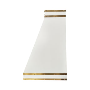 Fobest Matte White Stainless Steel Range Hood with Brass Straps and Rivets FSS-729
