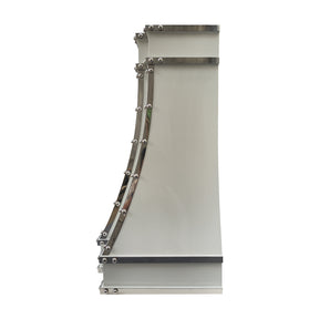 Fobest Miami White Gloss Range Hood with Stainless Steel Trims FSS-508