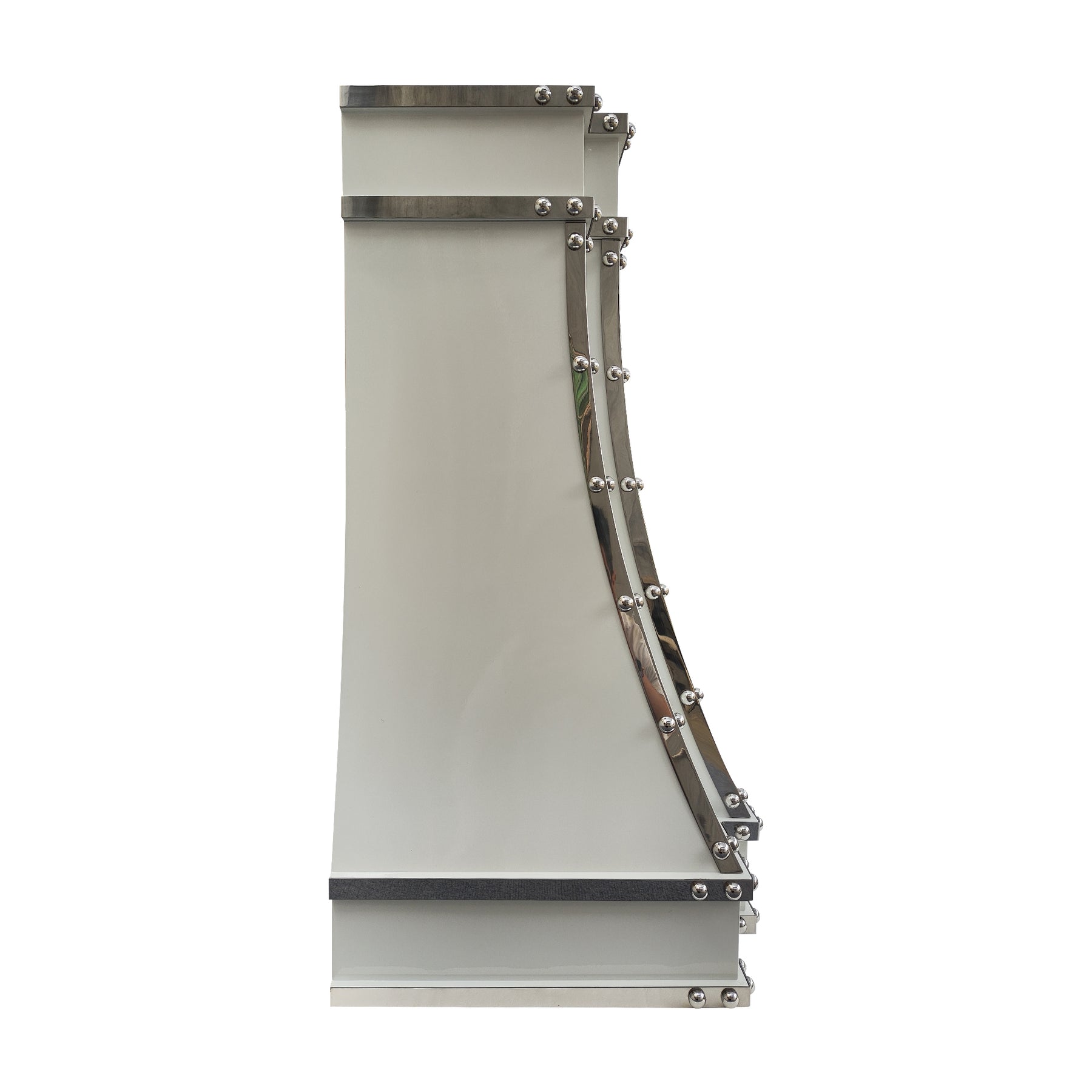 Fobest Miami White Gloss Range Hood with Stainless Steel Trims FSS-508