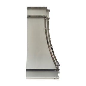 Fobest Miami White Gloss Range Hood with Stainless Steel Trims FSS-508