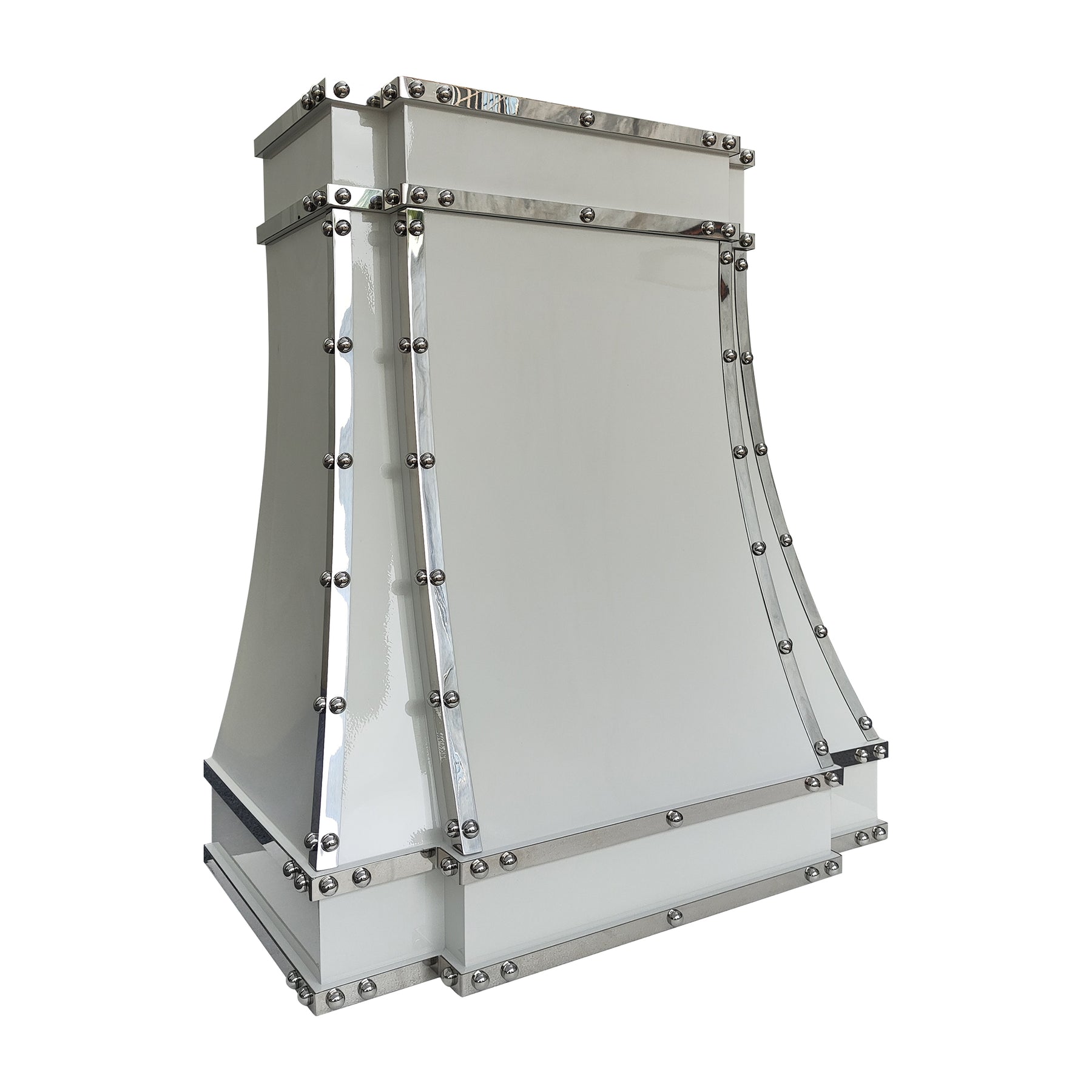 Fobest Miami White Gloss Range Hood with Stainless Steel Trims FSS-508