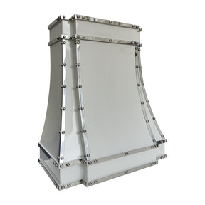 Fobest Miami White Gloss Range Hood with Stainless Steel Trims FSS-508