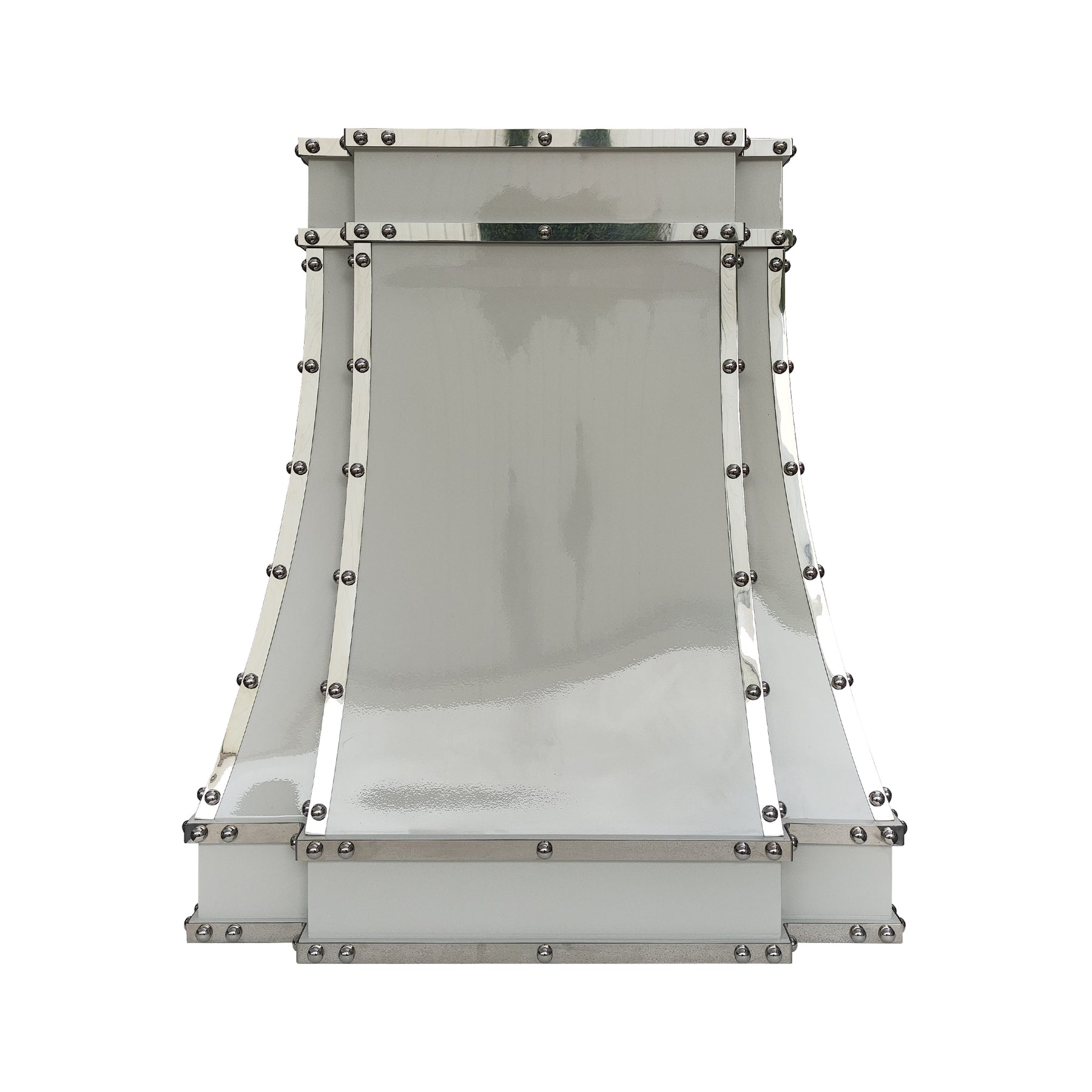 Fobest Miami White Gloss Range Hood with Stainless Steel Trims FSS-508