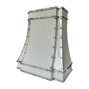 Fobest Miami White Gloss Range Hood with Stainless Steel Trims FSS-508