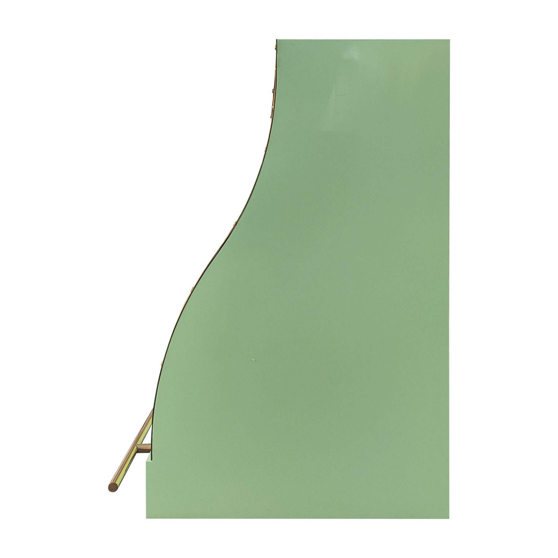 Fobest Mint Green Range Hood Stainless Steel with Polished Brass Trim FSS-487