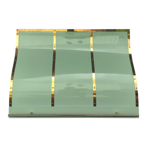Fobest Mint Green Range Hood Stainless Steel with Polished Brass Trim FSS-487