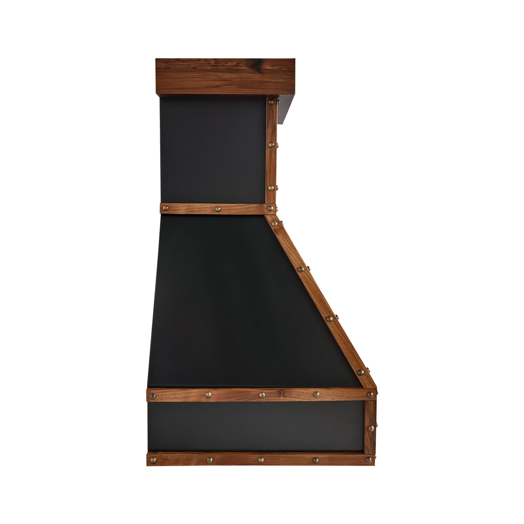 Fobest Mixed Copper Range Hood with Walnut Strap Accents FCP-407