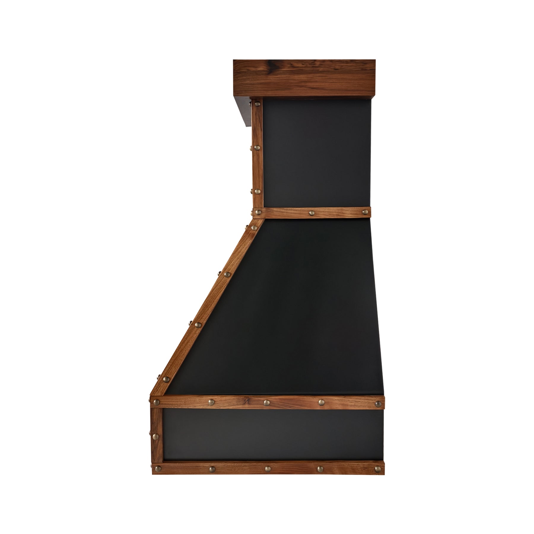 Fobest Mixed Copper Range Hood with Walnut Strap Accents FCP-407
