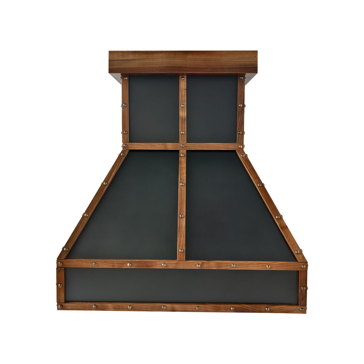 Fobest Mixed Copper Range Hood with Walnut Strap Accents FCP-407