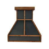 Fobest Mixed Copper Range Hood with Walnut Strap Accents FCP-407