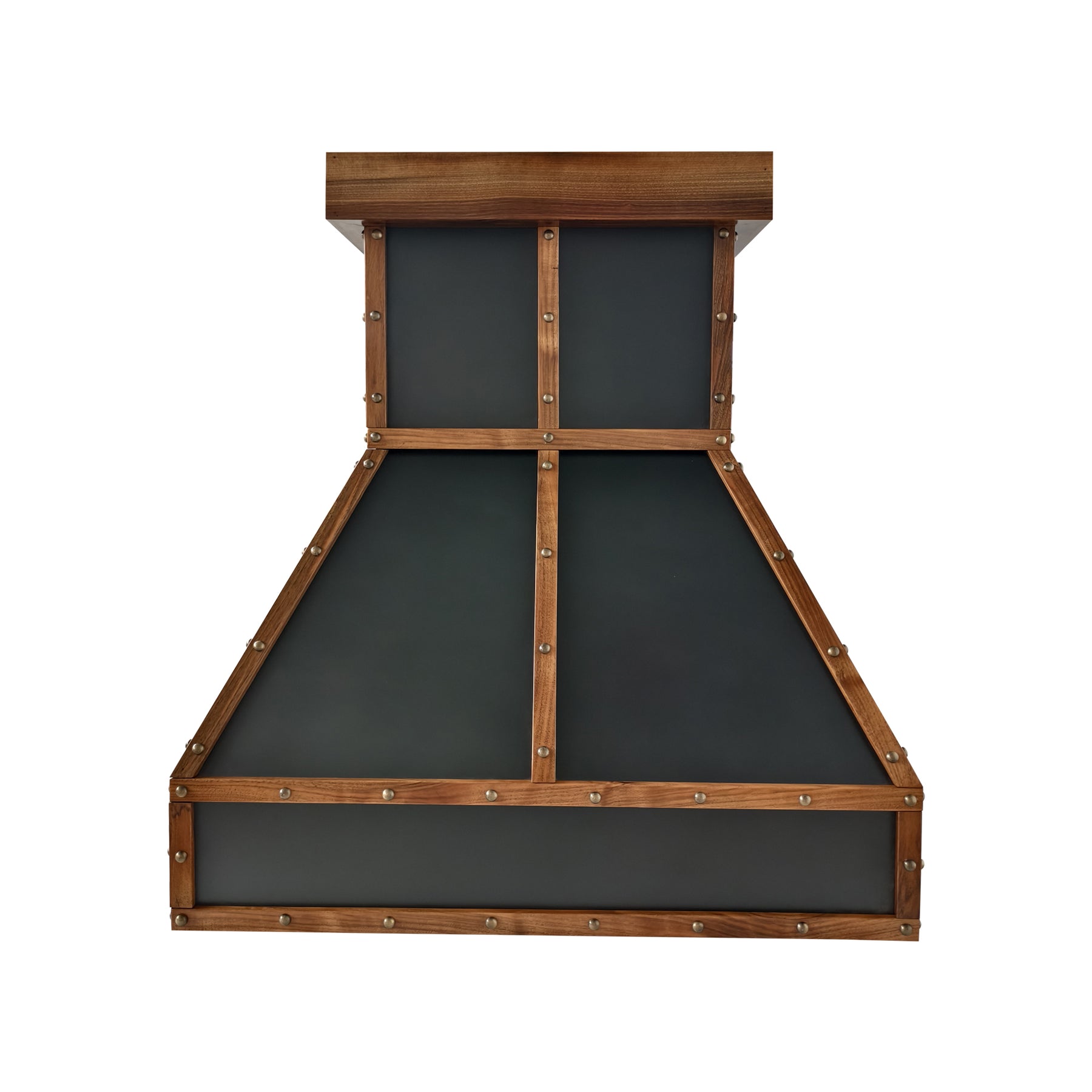 Fobest Mixed Copper Range Hood with Walnut Strap Accents FCP-407