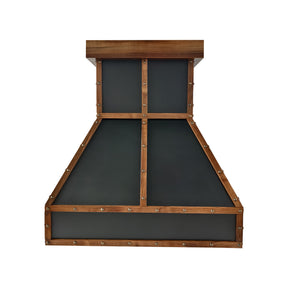 Fobest Mixed Copper Range Hood with Walnut Strap Accents FCP-407