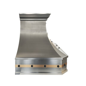 Fobest Mixed Metal Modern Stainless Steel Range Hood with Black Rivets FSS-713