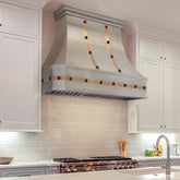 Fobest Mixed Metal Modern Stainless Steel Range Hood with Black Rivets FSS-713