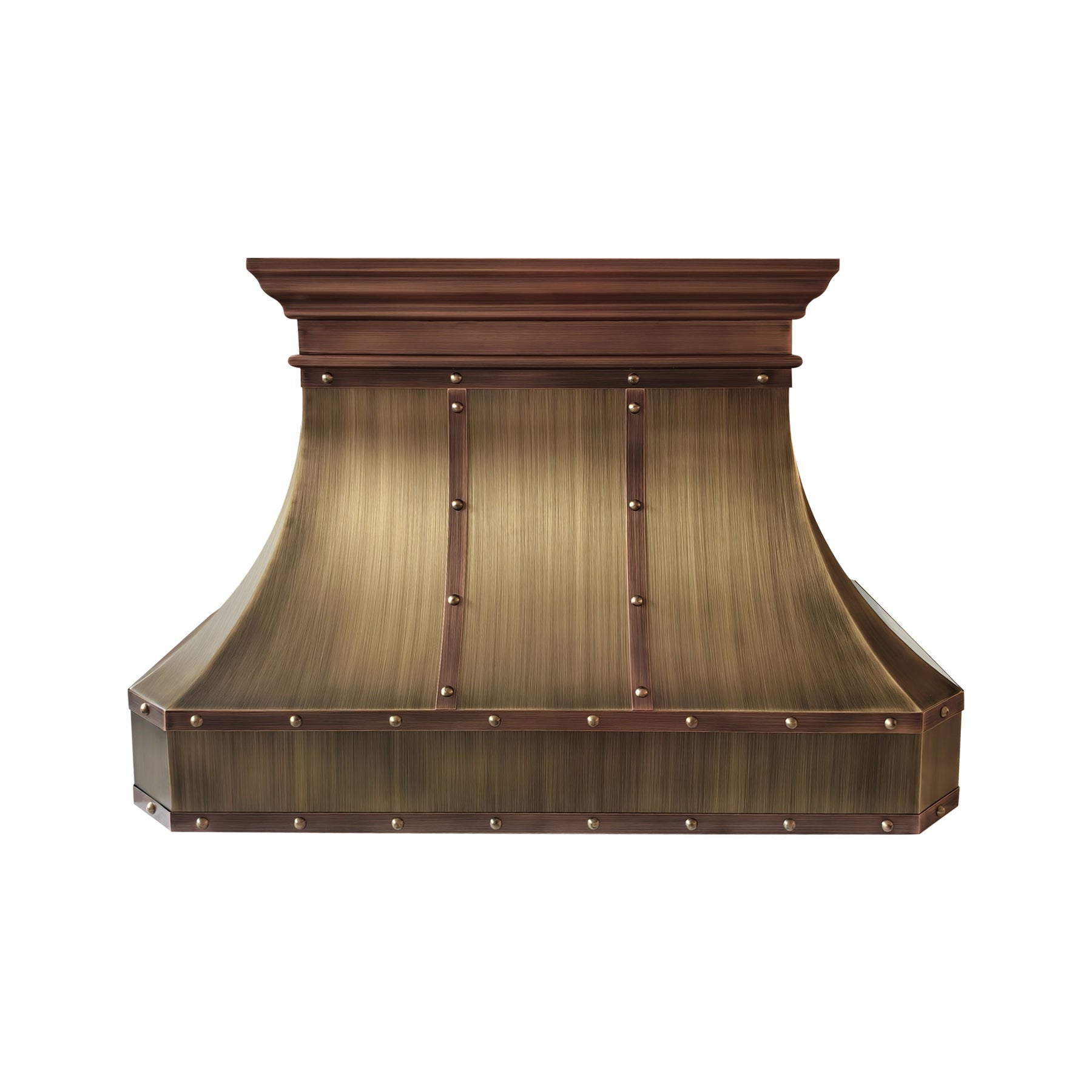 Fobest Mixtured Aged Brass Range Hood with Copper Decor FSS-726