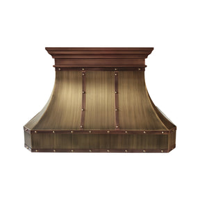 Fobest Mixtured Aged Brass Range Hood with Copper Decor FSS-726