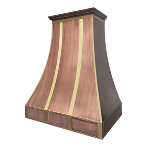 Fobest Mixtured Custom Copper Range Hood with Brushed Detail FCP-337