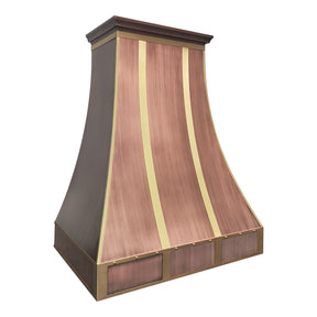 Fobest Mixtured Custom Copper Range Hood with Brushed Detail FCP-337