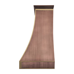 Fobest Mixtured Custom Copper Range Hood with Brushed Detail FCP-337