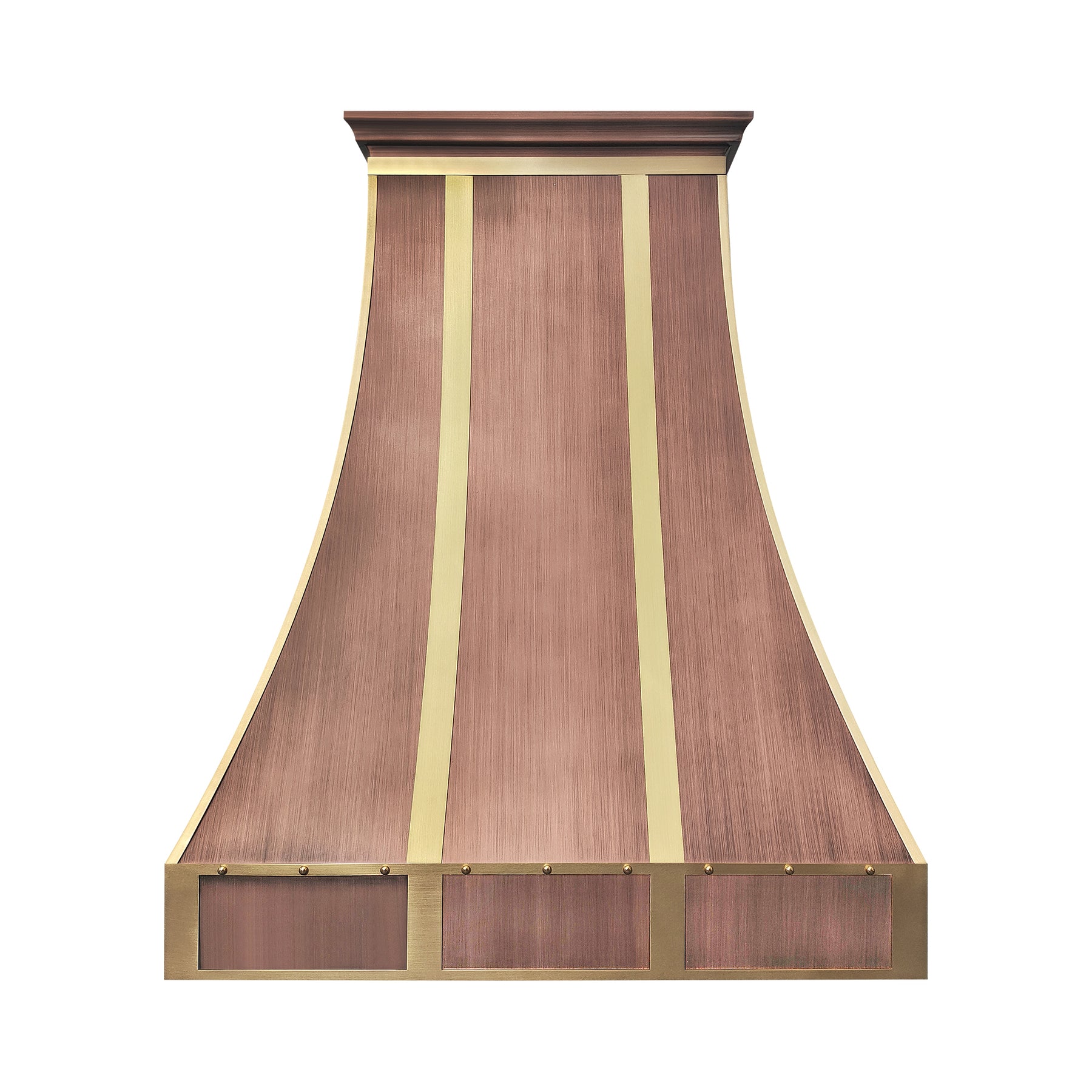 Fobest Mixtured Custom Copper Range Hood with Brushed Detail FCP-337