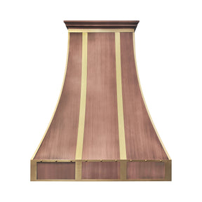 Fobest Mixtured Custom Copper Range Hood with Brushed Detail FCP-337