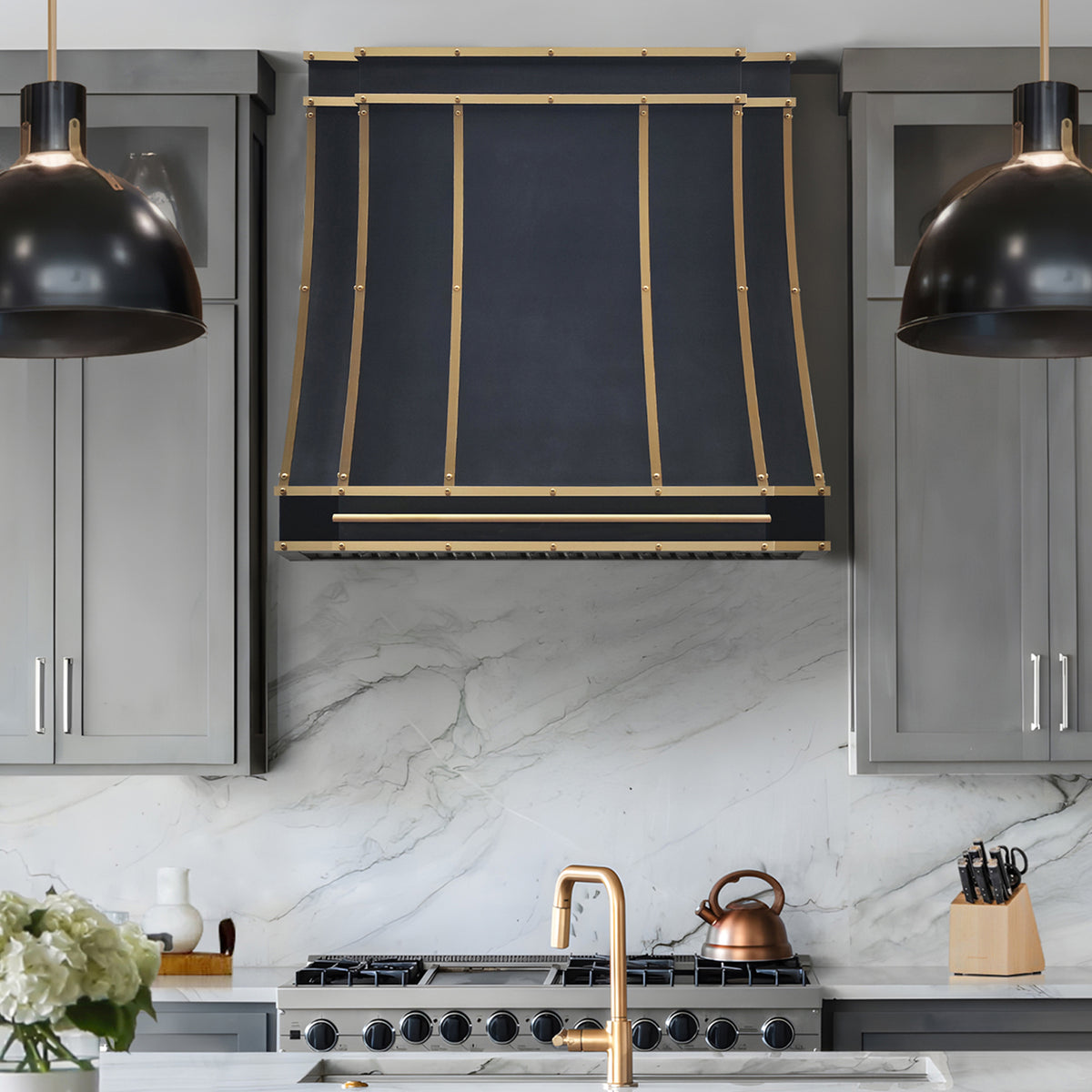 Fobest Modern Black Range Hood with Contemporary Edge FSS-527