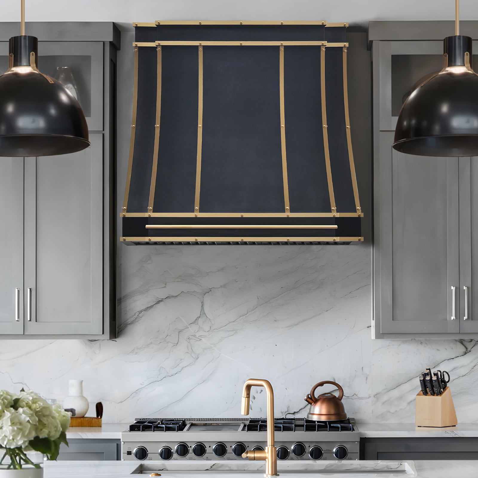 Fobest Modern Black Range Hood with Contemporary Edge FSS-527