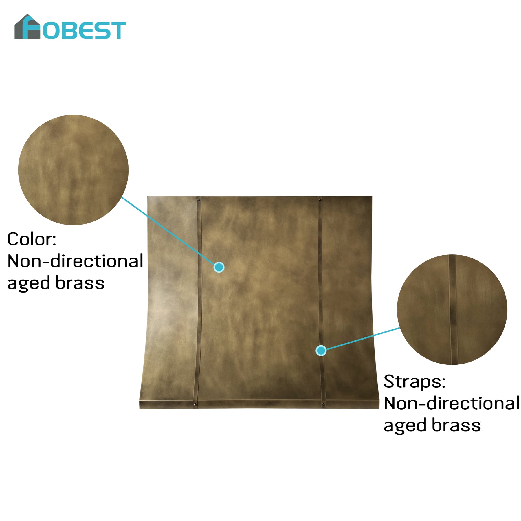 Fobest Modern Brass Range Hood with Two Straps Decor FSS-714
