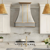 Fobest Modern California Steel Kitchen Hood with Brushed Brass Accents FSS-541