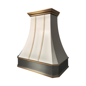 Fobest Modern California Steel Kitchen Hood with Brushed Brass Accents FSS-541