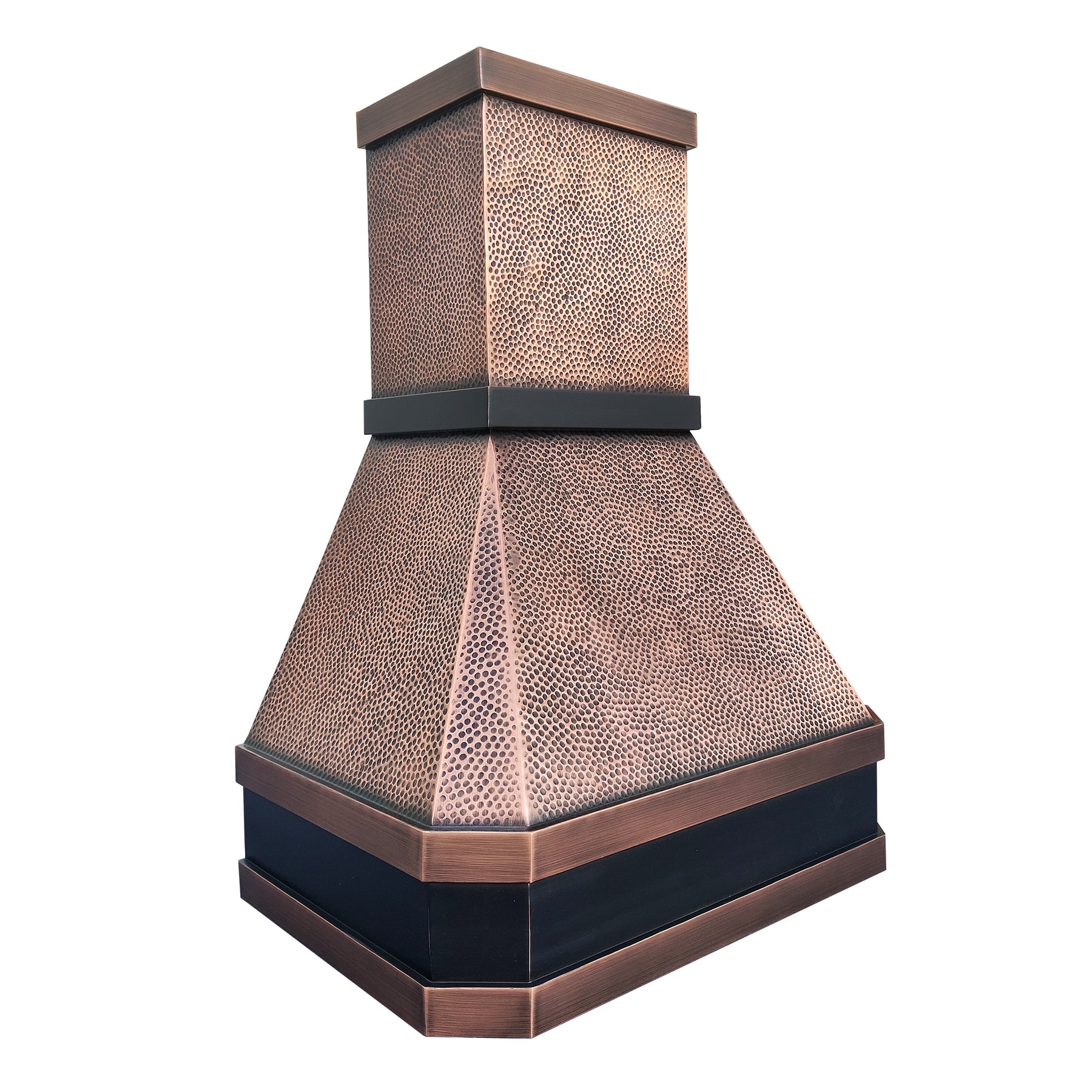 Antique Copper range hood with stove design