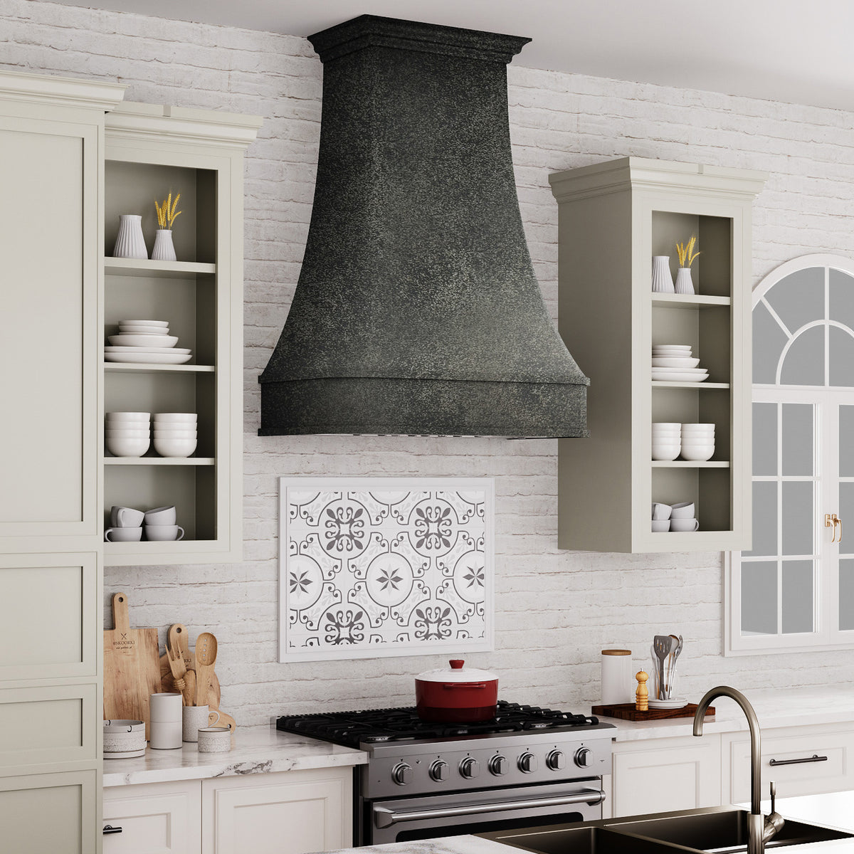 Fobest Modern Weathered Brass Designer Range Hood for Transitional Kitchens FSS-520