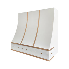 Fobest Modern White Stainless Steel Range Hood with Brass Accent FSS-701
