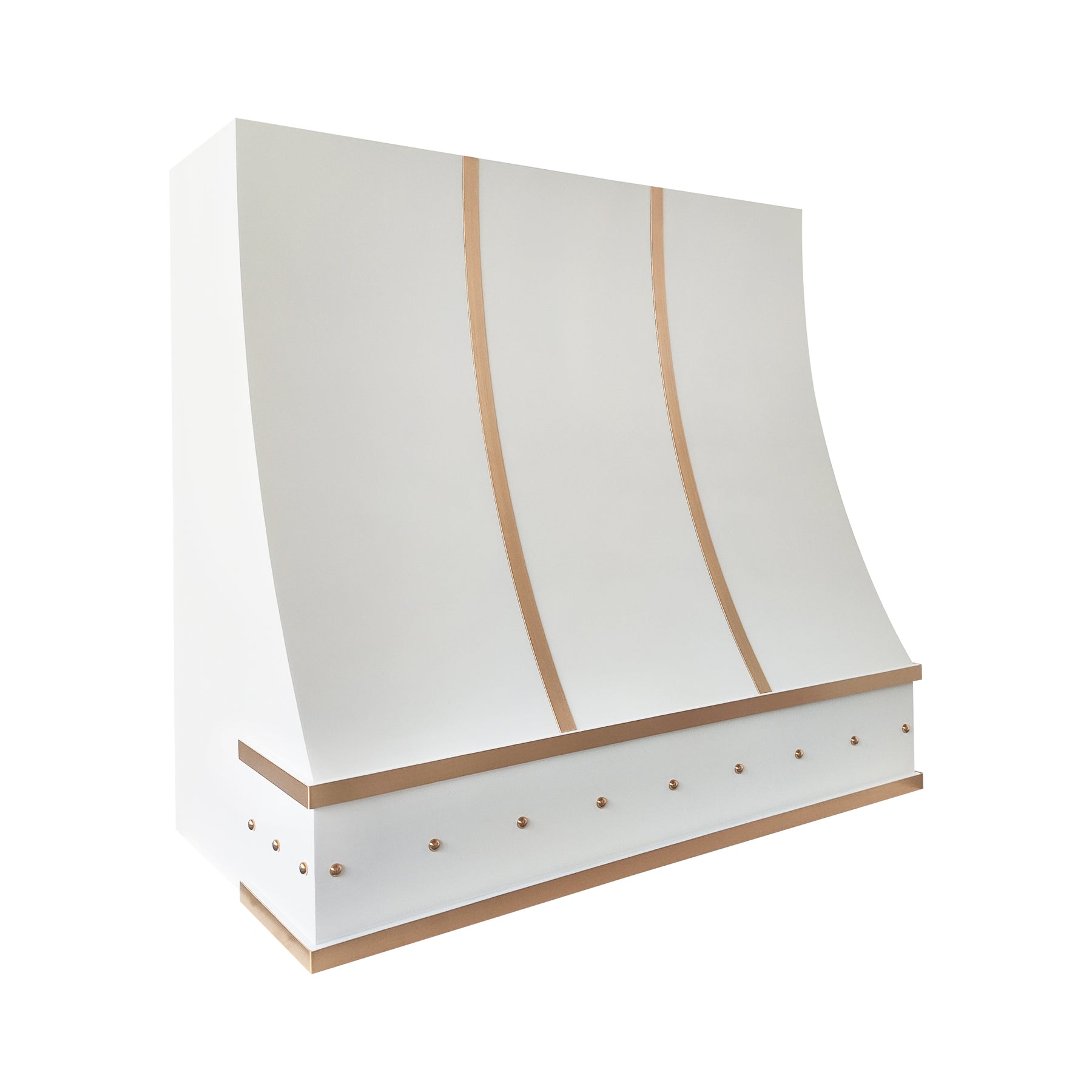 Fobest Modern White Stainless Steel Range Hood with Brass Accent FSS-701