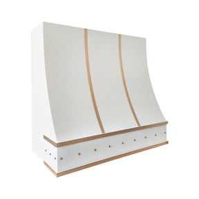 Fobest Modern White Stainless Steel Range Hood with Brass Accent FSS-701
