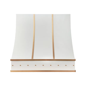 Fobest Modern White Stainless Steel Range Hood with Brass Accent FSS-701