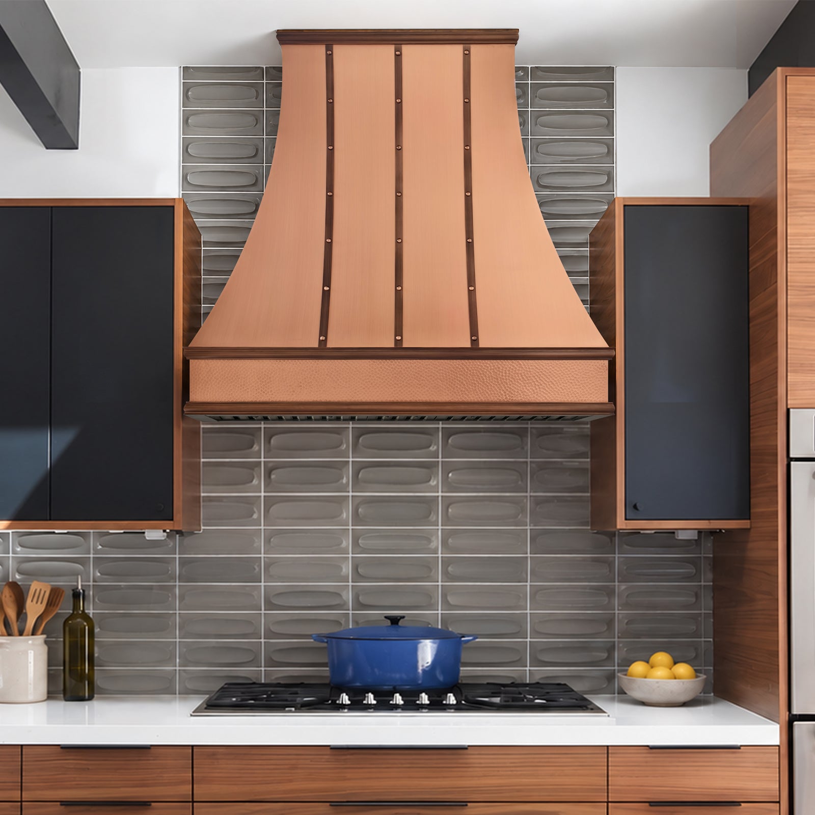 Fobest Natural Copper Range Hood with Antique Decor FCP-408