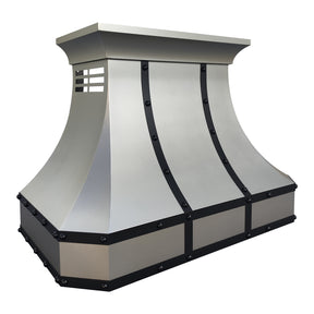 Fobest New York Stainless Steel Metal Range Hood with Matte Black Detailing FSS-514