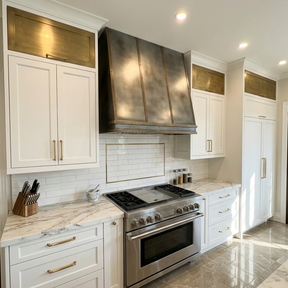 Fobest Non Directional Zinc Range Hood with Brass Straps FSS-533