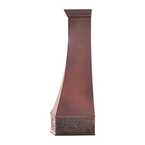 Fobest Rustic Fire Copper Kitchen Range Hood with Hand-Curved Pattern Design FCP-330